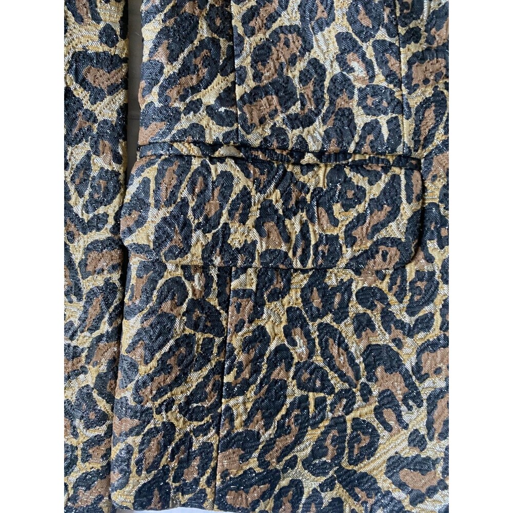 Zadig & Voltaire Deluxe Veda Leopard Rare Metallic Gold Brocade Blazer Sz S NWOT - Picture 7 of 13